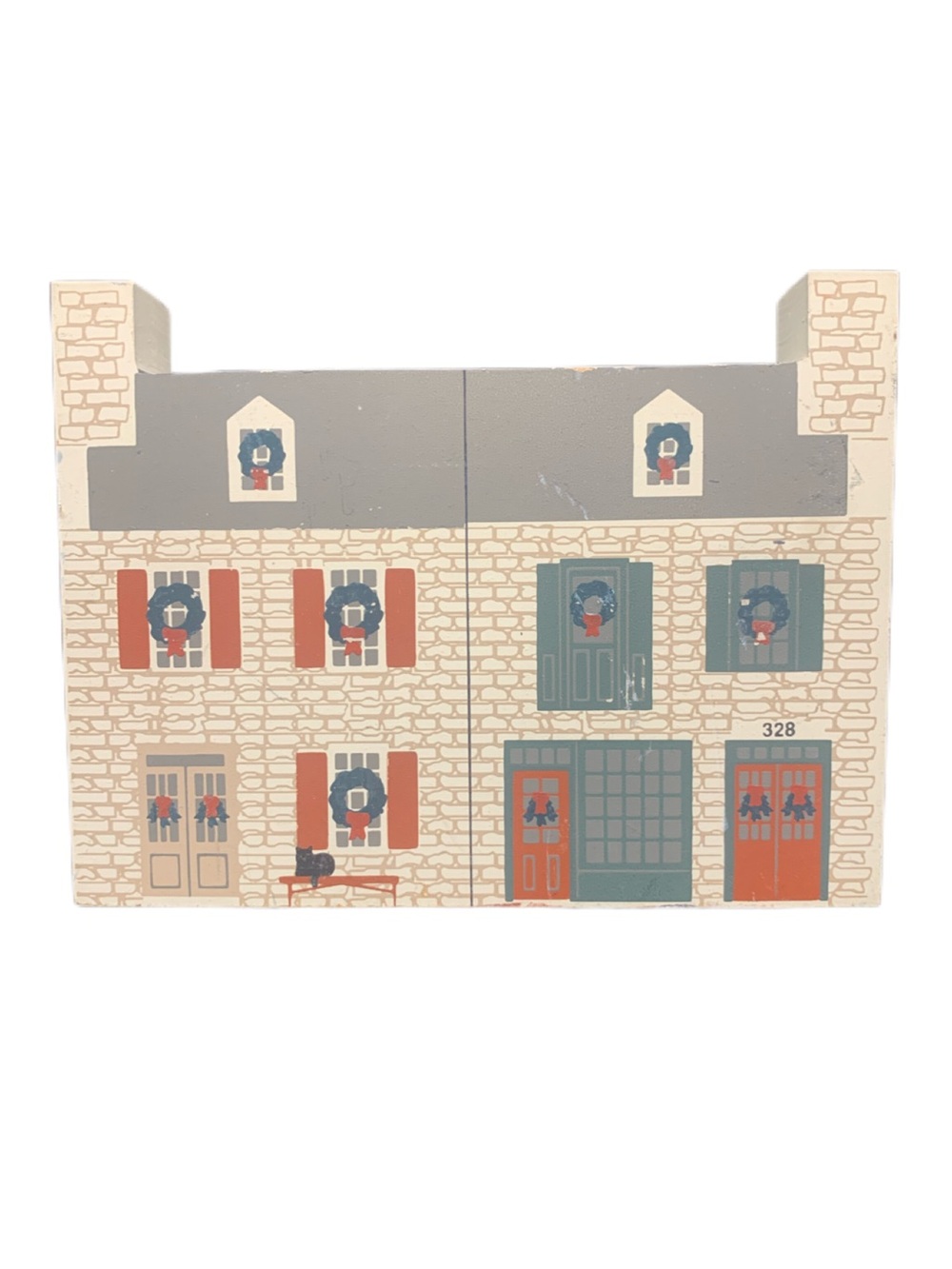 Vintage Cat's Meow Wood 1993 St Charles Christmas Series Stone Row